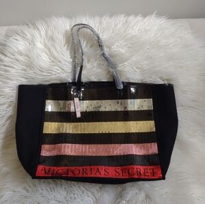 Victoria's Secret Weekender Bag Sequin Tote New With Tag VS